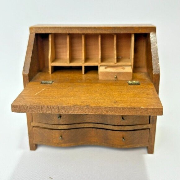 Vintage Miniature Secretary Desk Dollhouse Furniture Drawers Made in Japan - Picture 2 of 11